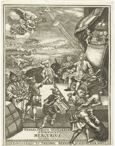 Titelpagina voor de Europische Mercurius van 1750 door Gerrit Sibersma (possibly)
