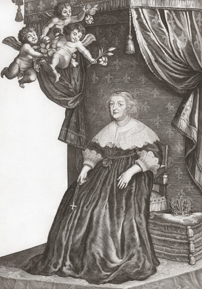 Marie de Medici, Koningin van Frankrijk. Portret door Gerrit van (after) Honthorst