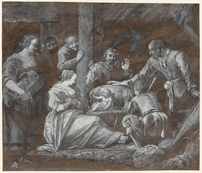 De Aanbidding van de Herders door Gerrit van Battem