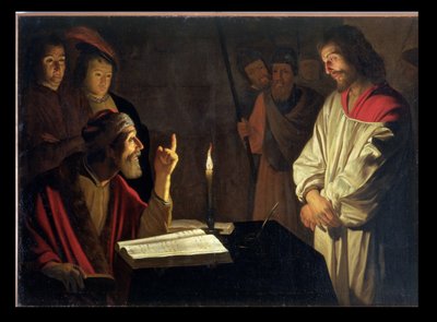 Christus voor Kajafas door Gerrit van Honthorst