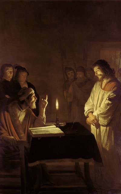 Christus voor de Hogepriester, 1617 door Gerrit van Honthorst