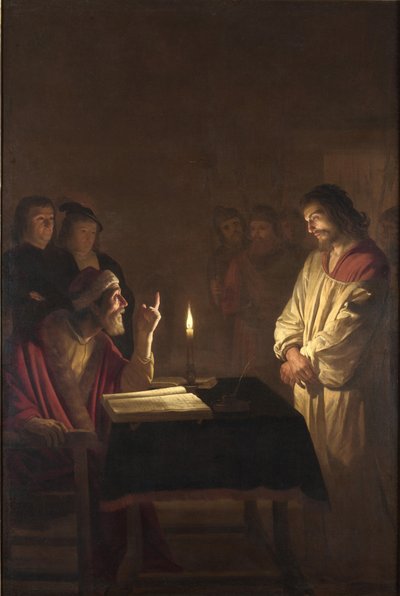 Christus voor de hogepriester, c. 1617 door Gerrit van Honthorst