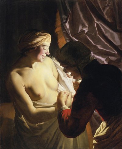 De vlooienjacht door Gerrit van Honthorst