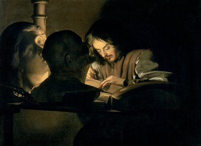 De kunstenaar aan het werk door Gerrit van Honthorst