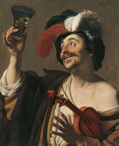 De gelukkige violist door Gerrit van Honthorst