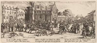 Vernietiging van een Klooster door Gerrit van Schagen after Jacques Callot