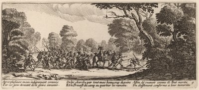 Ontdekking van de Criminele Soldaten door Gerrit van Schagen after Jacques Callot