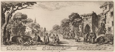 Stervende Soldaten langs de Weg door Gerrit van Schagen after Jacques Callot