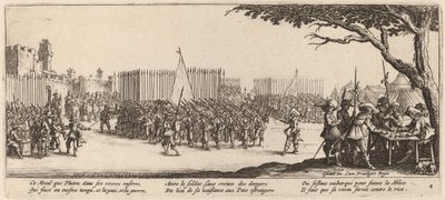 Werving van Troepen door Gerrit van Schagen after Jacques Callot