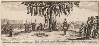 De ophanging door Gerrit van Schagen after Jacques Callot