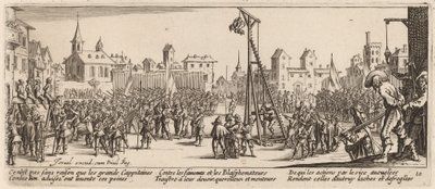 De Strappado door Gerrit van Schagen after Jacques Callot