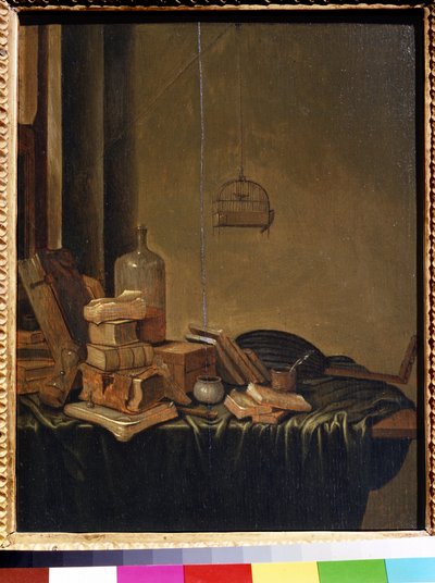 Stilleven met boeken door Gerrit van Vucht