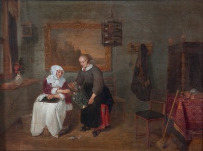 Een Nederlands interieur door Gerritsz Quiringh van Brekelenkam
