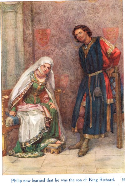 Philip leerde nu dat hij de zoon van koning Richard was, illustratie uit 