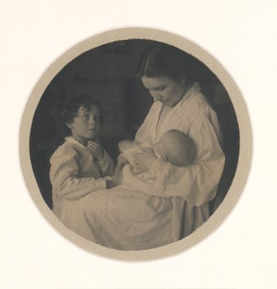 Nancy, Paul (3 1/2) en Claire (5 maanden) door Gertrude Käsebier