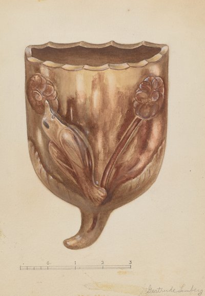 Muurzak voor bloemen, ca. 1936 door Gertrude Lemberg