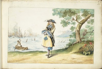 Moses ter Borch aan de Engelse kust door Gesina ter Borch (signed by artist)