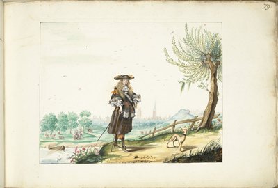 Moses ter Borch op het platteland buiten Zwolle door Gesina ter Borch (signed by artist)