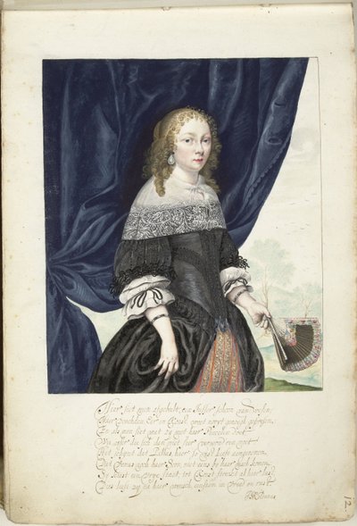 Zelfportret van Gesina, driekwart naar rechts door Gesina ter Borch