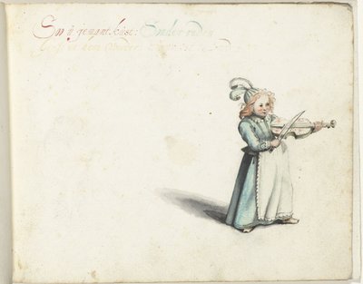 Vioolspelend kind door Gesina ter Borch