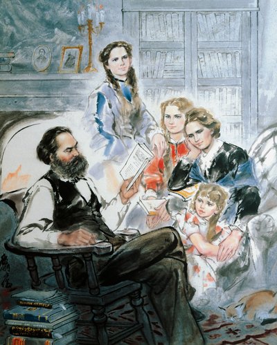 Karl Marx en zijn familie door Ghan Zen Mon
