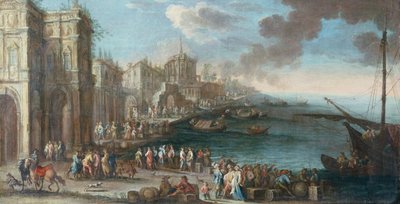 Capriccio of een mediterrane dok door Gherardo Poli