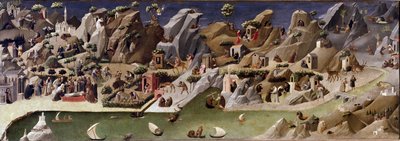 La thebaide des hermits Beschrijving van het leven van kluizenaars in de woestijn door Gherardo Starnina