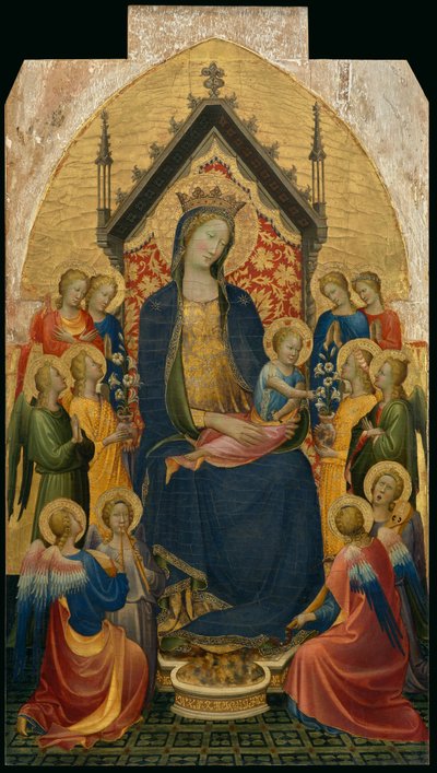 Madonna en kind met musicerende engelen, ca. 1410 (Tempera en bladgoud op paneel) door Gherardo Starnina