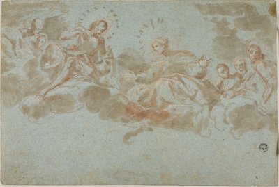 Christus en de Maagd in glorie door Giacinto Brandi
