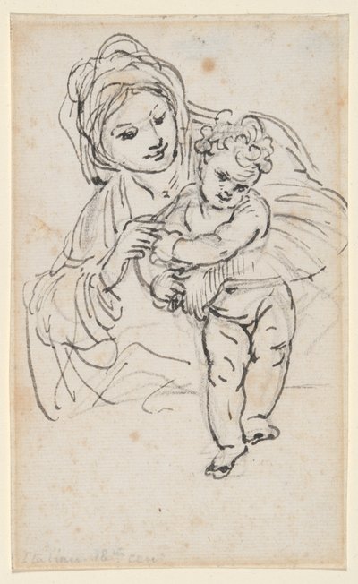 Madonna en Kind door Giacinto Calandrucci