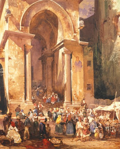 Deur van de klokkentoren van Sint Erasmus in Gaeta, Italië door Giacinto Gigante