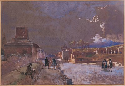 Italië, De Straat van de Graven in Pompeii door Giacinto Gigante