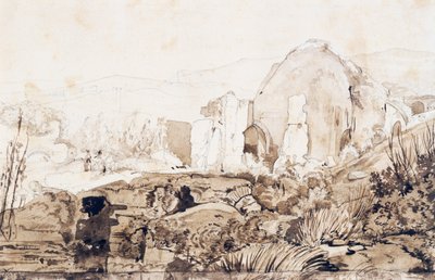 Tempel van Diana in Baia, ca. 1844 door Giacinto Gigante