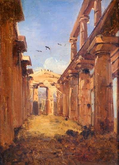 De Basiliek van Paestum 1845-1848 door Giacinto Gigante