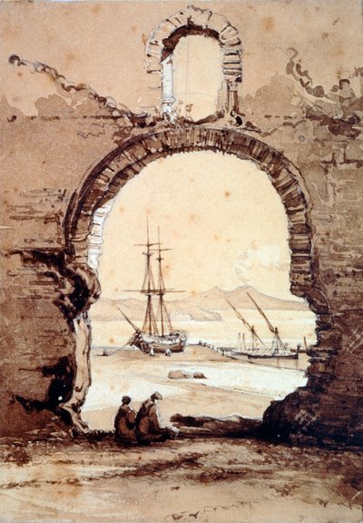 De baai van Napels vanaf Posillipo, door Giacinto Gigante (1806-1876) door Giacinto Gigante