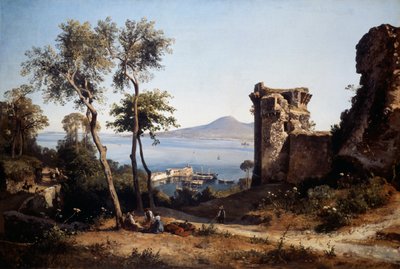Uitzicht op Castellammare di Stabia door Giacinto Gigante