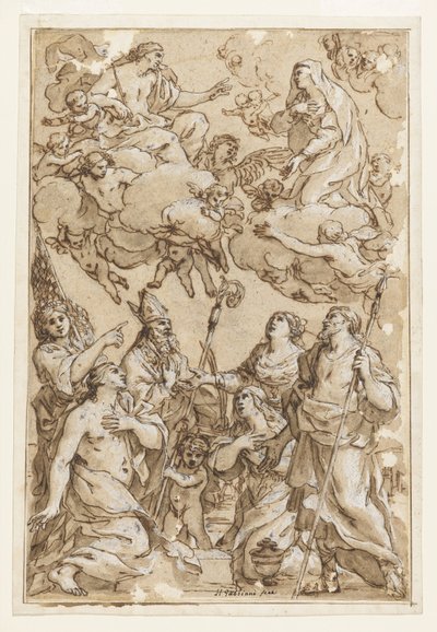 Christus en de Maagd met beschermheiligen van Pistoia door Giacinto Gimignani