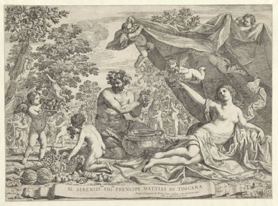 De wijnoogst door Giacinto Gimignani