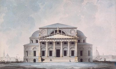 Gevel van het Beursgebouw in Sint-Petersburg, 1783 door Giacomo Antonio Domenico Quarenghi