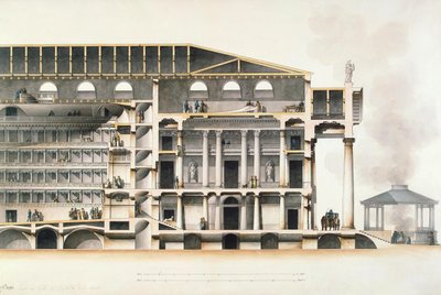 Het Sint-Petersburgse Keizerlijke Bolshoi Kamenny Theater, begin 19e eeuw door Giacomo Antonio Domenico Quarenghi
