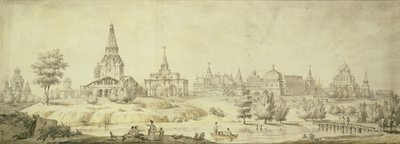 Uitzicht op Kolomenskoye, 1795 door Giacomo Antonio Domenico Quarenghi
