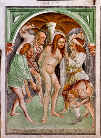 Geseling, detail uit het Leven van Jezus door Giacomo Borlone de Buschis