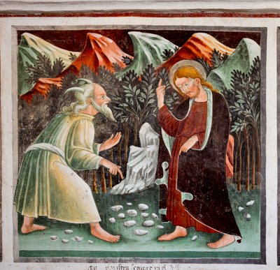 Verleidingen van Jezus (detail) door Giacomo Borlone de Buschis