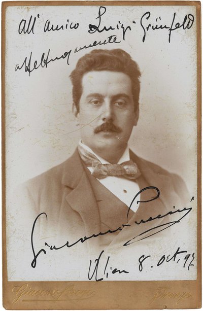 Portret van de componist Giacomo Puccini 1858-1924, 1897 door Giacomo Brogi