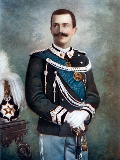 Victor Emmanuel III, koning van Italië, eind 19e-begin 20e eeuw door Giacomo Brogi
