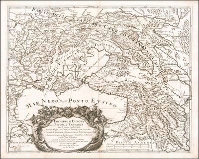 1684 kaart van Klein Tartarije door Giacomo Cantelli da Vignola door Giacomo Cantelli