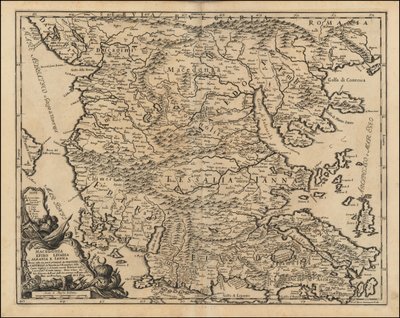 1684 kaart van Thessalië en Macedonië door Giacomo Cantelli da Vignola door Giacomo Cantelli