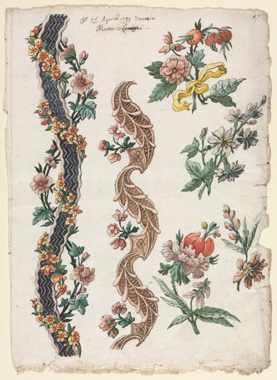 Bloemmotieven en bloemstroken door Giacomo Cavenezia