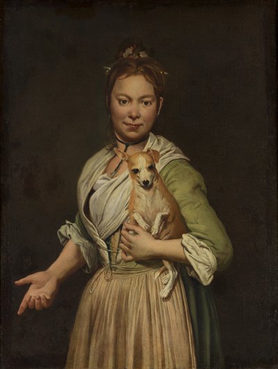 Een Vrouw met een Hond, 1740s door Giacomo Ceruti