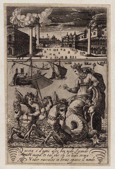 Uitzicht op het San Marcoplein, Venetië (gravure) door Giacomo Franco